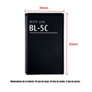 Batería BL-5C 1150mAh 3.7V para Cámara Digital Compatible