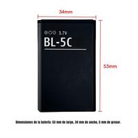 Batería BL-5C 1150mAh 3.7V para Cámara Digital Compatible