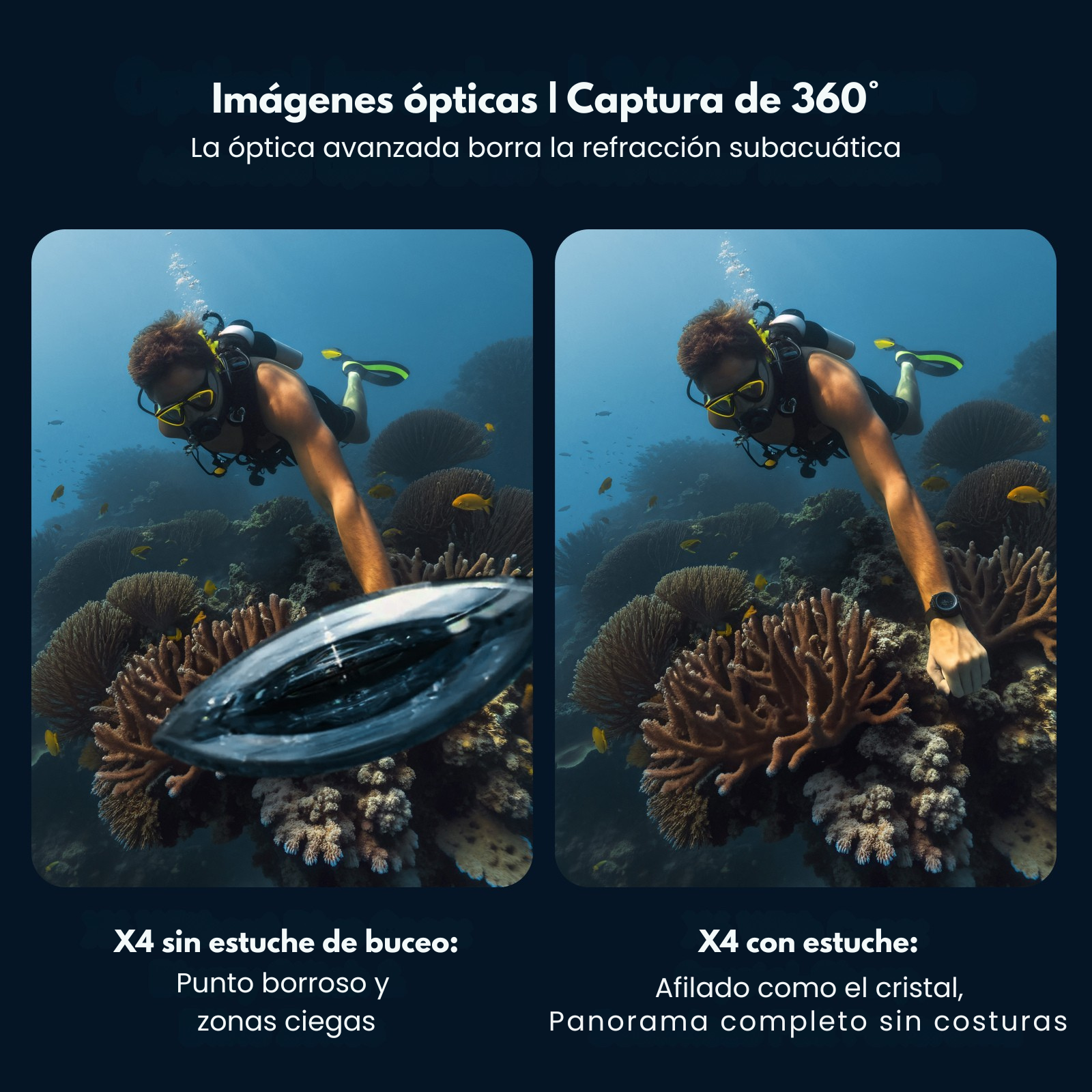 Carcasa Sumergible para Insta360 X4 50M Invisible - TELESIN