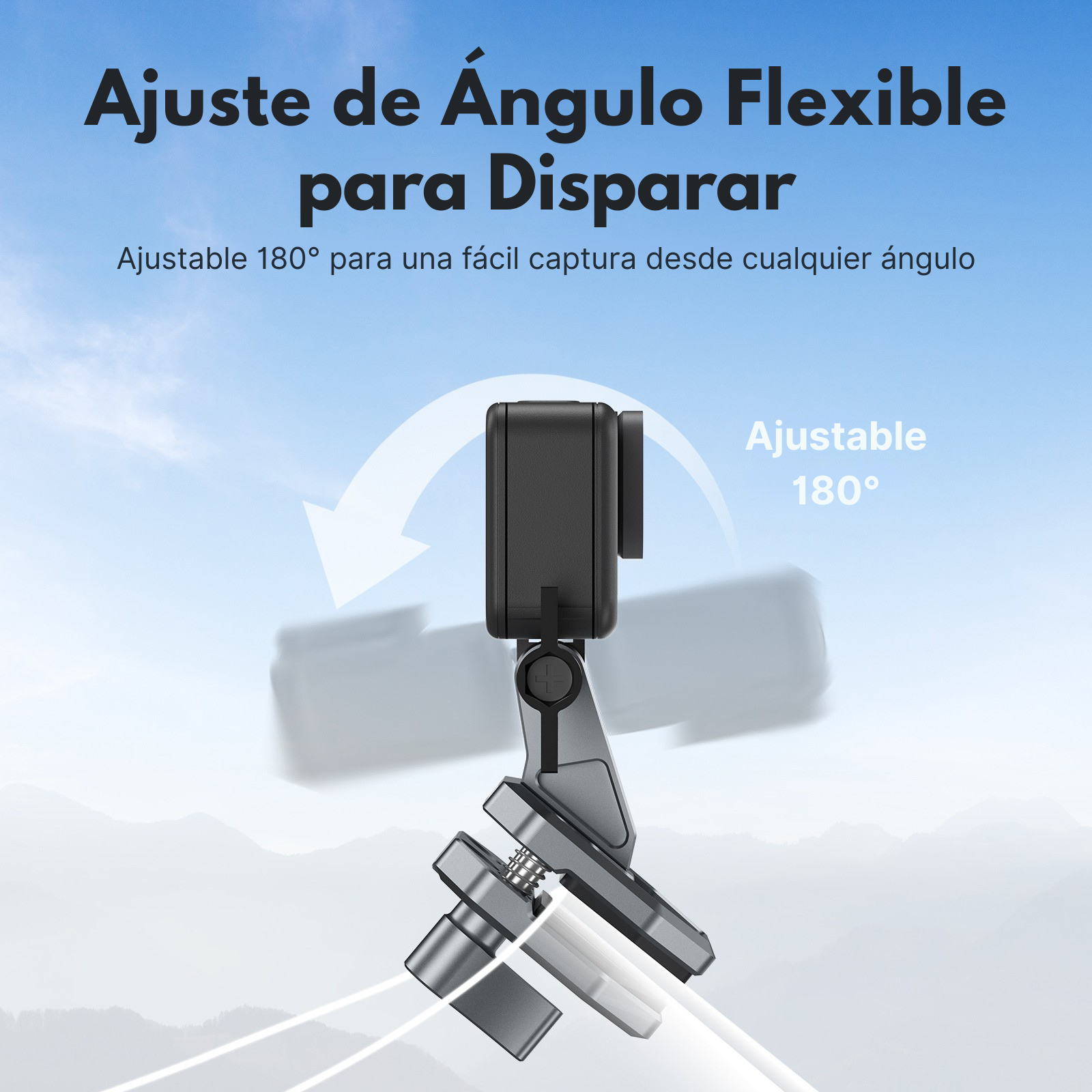 Soporte Clip 180° de Parabrisas Moto para Cámaras Deportivas