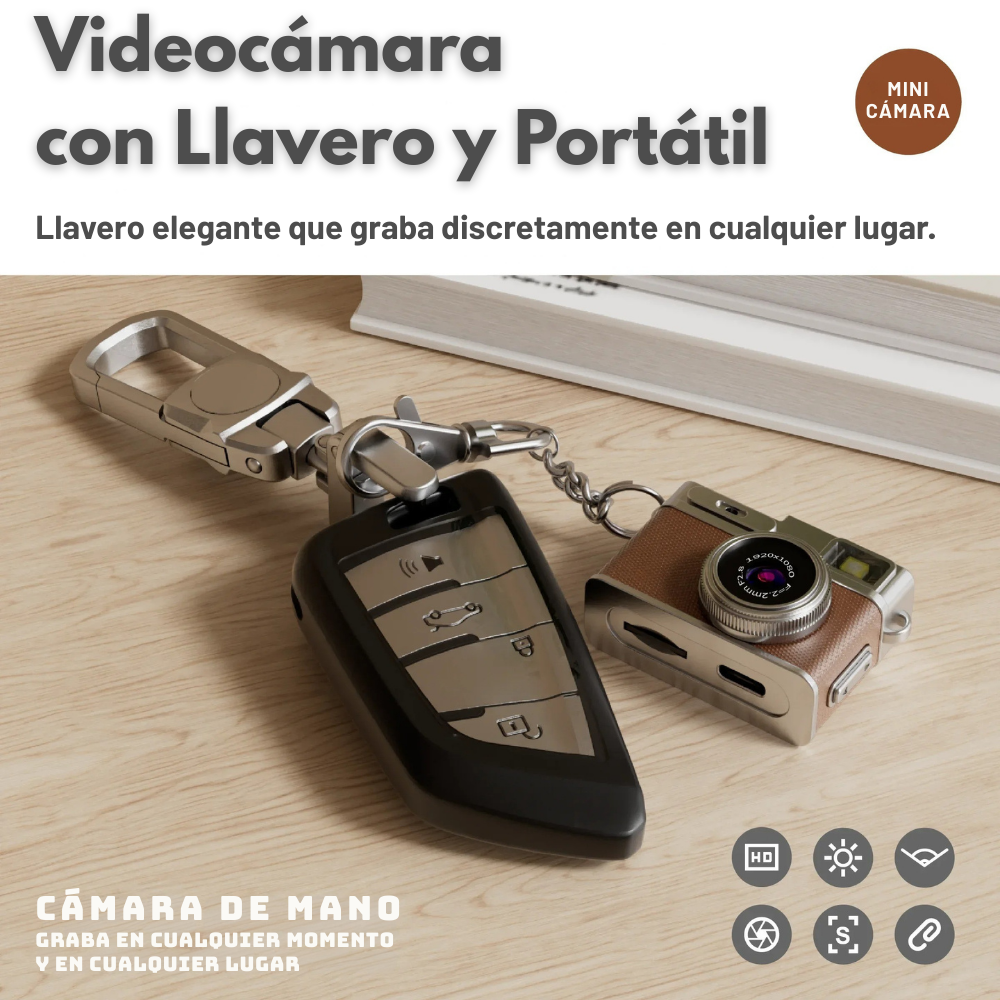 Mini Cámara Café Portátil 1080p Pantalla LCD + MicroSD 32GB