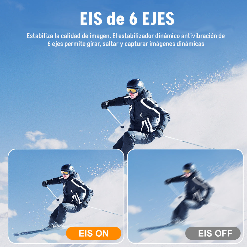 Cámara Acción 4K UltraHD 60fps 24MP con Pantalla Dual Touch