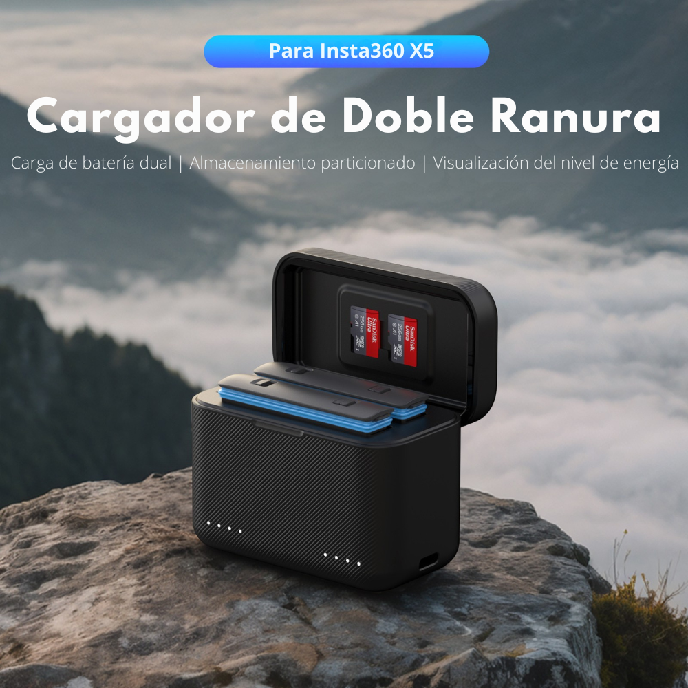 Cargador Doble Rápido para Insta360 X5 - Telesin