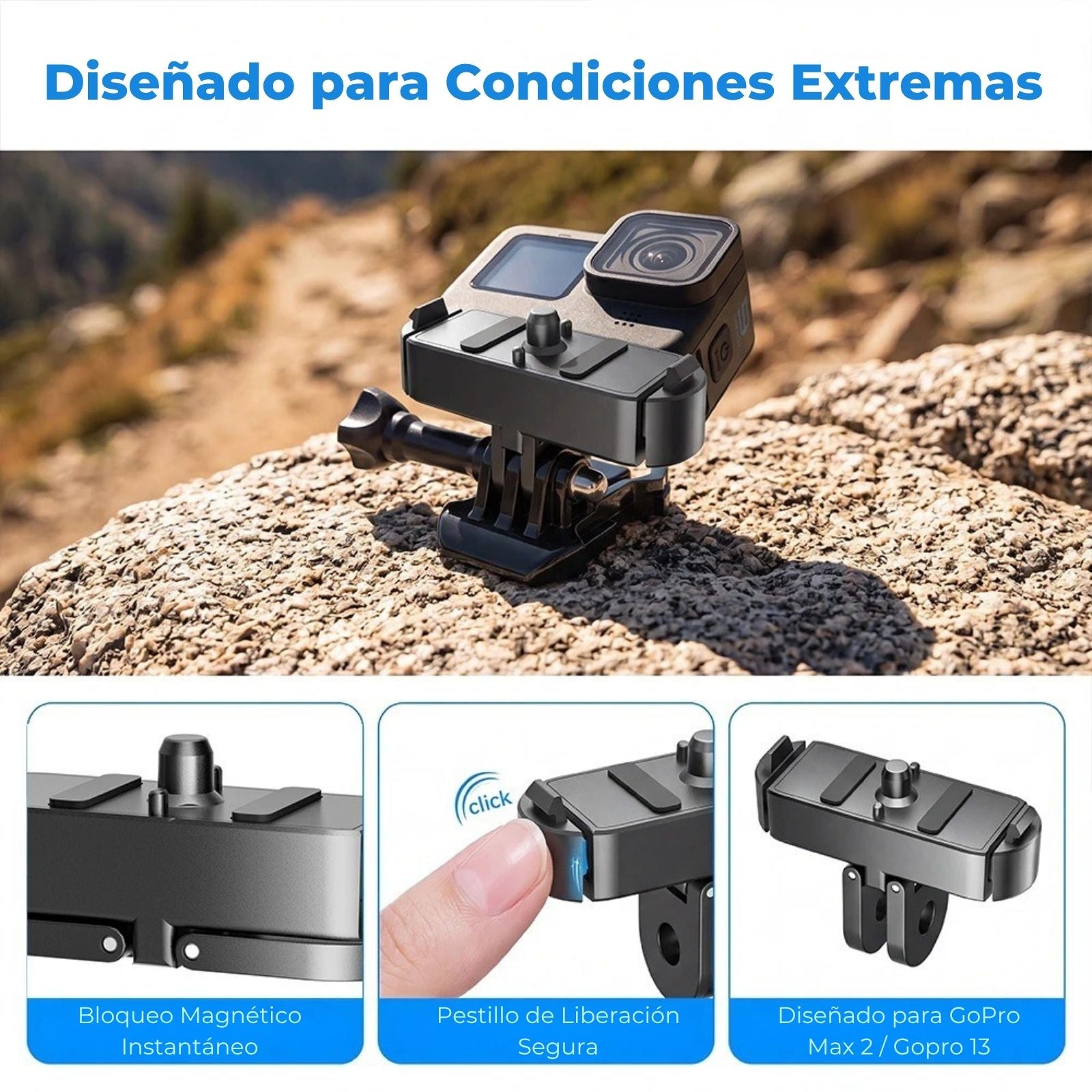 Soporte Magnetico de Aluminio para Gopro Max 2 y Gopro 13