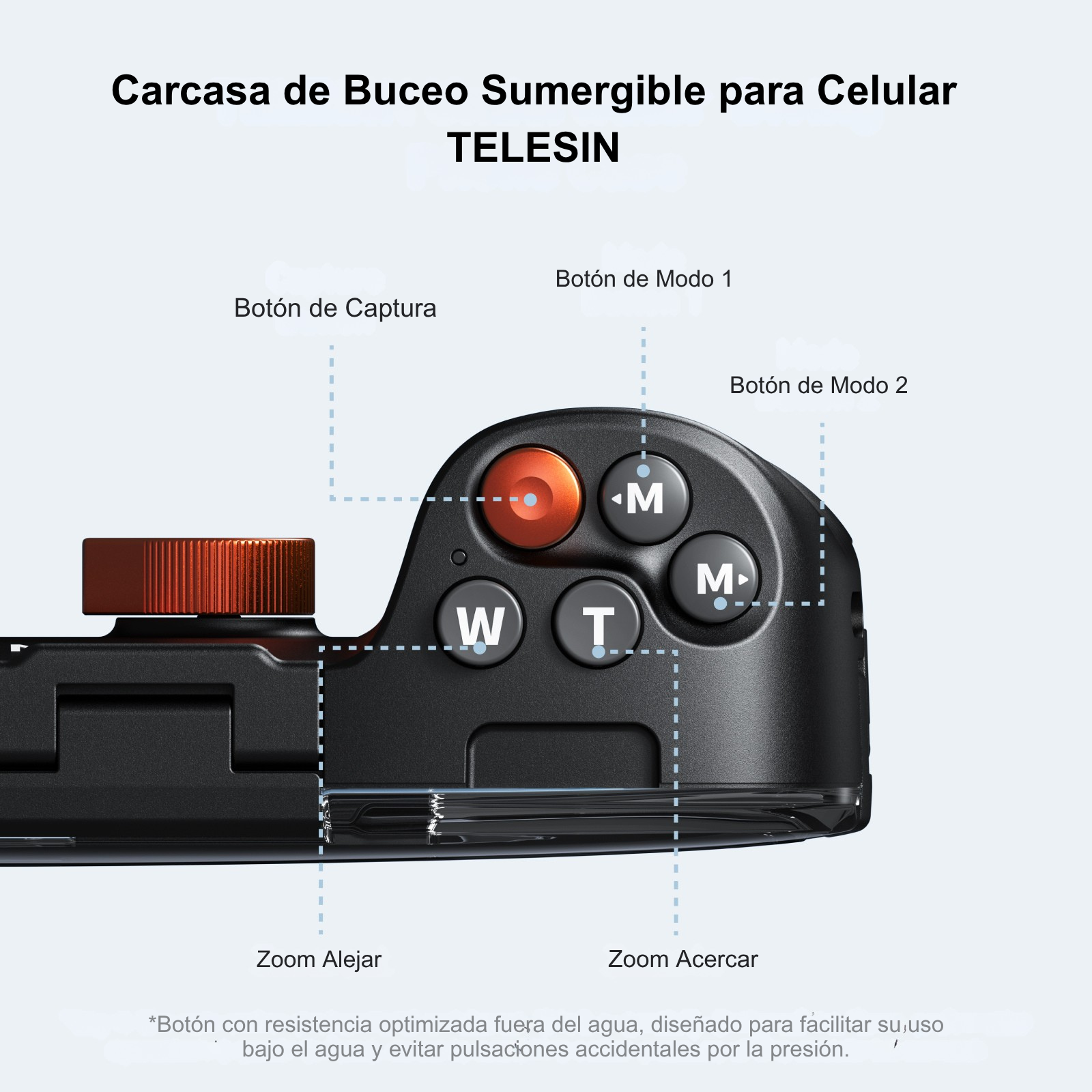 Carcasa Sumergible Celular con Control Remoto IP68 - Telesin