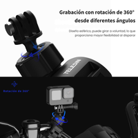 Soporte Bicicleta Cámara Acción Clip 360° Manubrio Ajustable