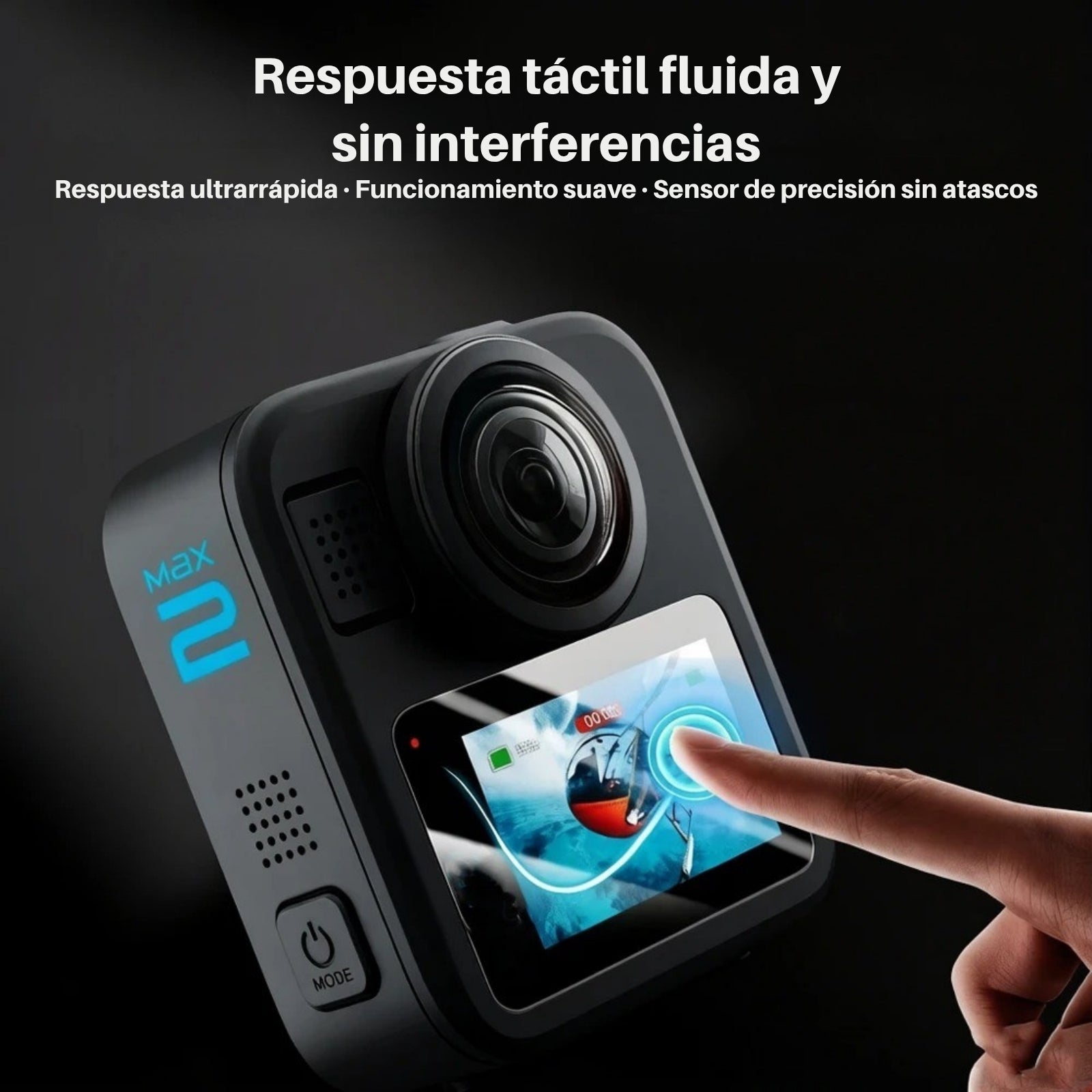 Lámina Protector Pantalla Vidrio 9H para Gopro Max 2