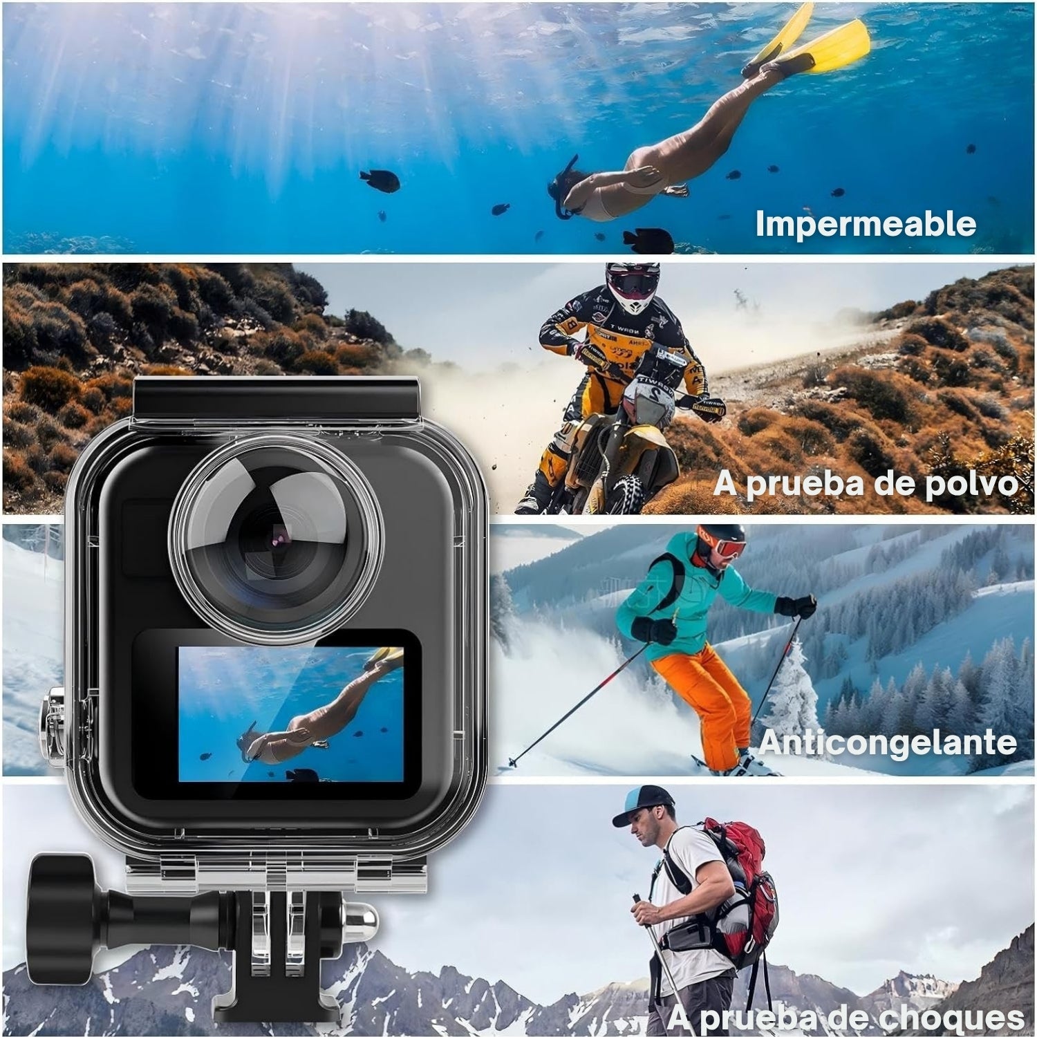 Carcasa Sumergible 60M para Gopro Max 2