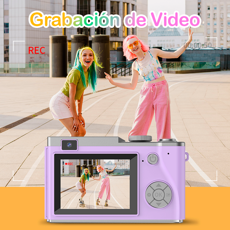 Cámara Retro para Niño 4K Con Fotos Videos Zoom y Juegos