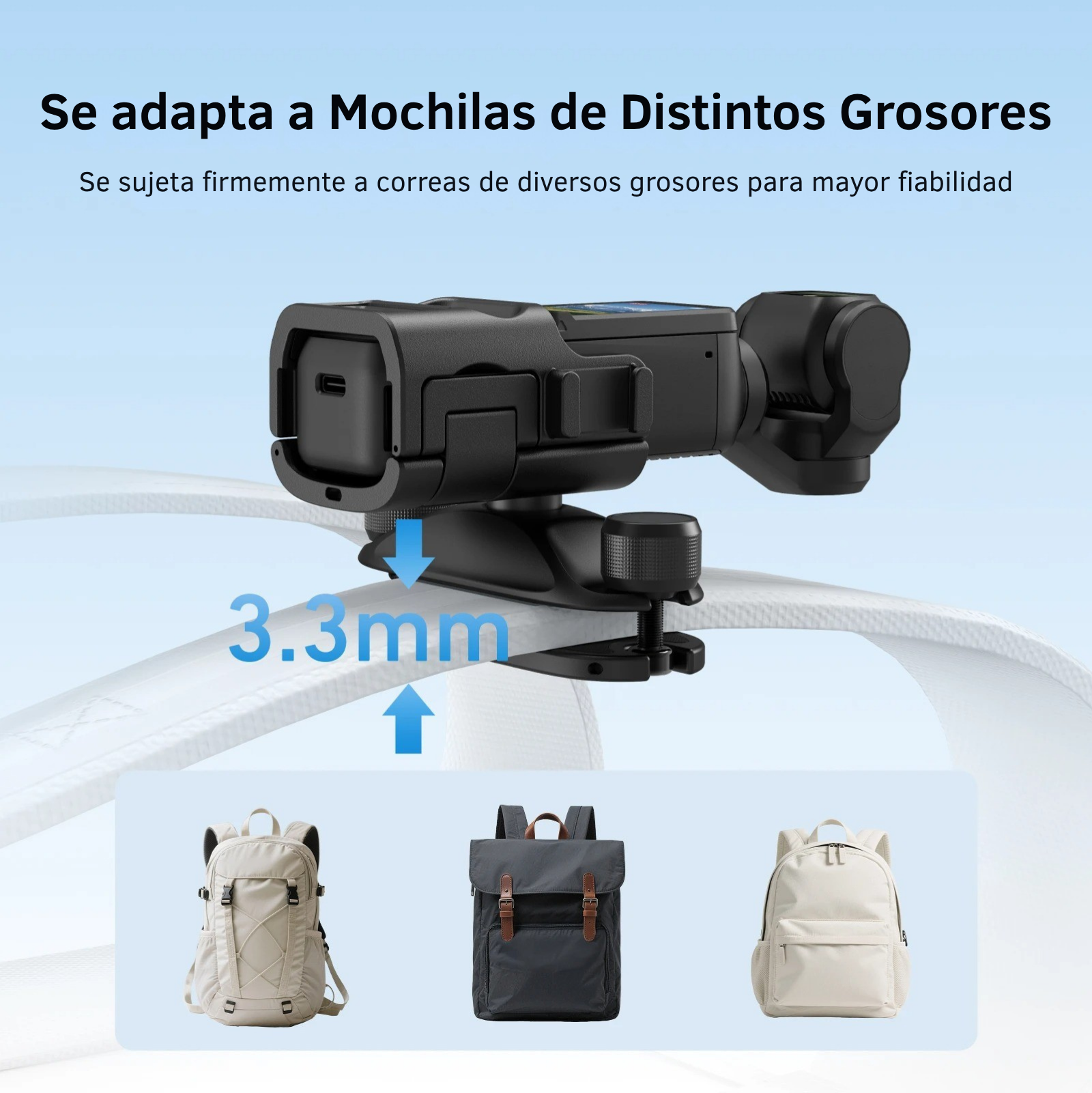 Soporte Mochila DJI Osmo Pocket 3 y 4 Montaje POV Manos Libres