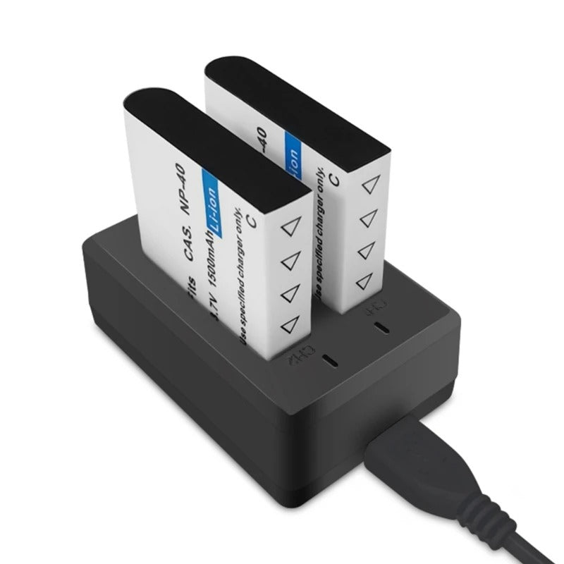 Cargador Doble para Batería NP-40 para Cámara Digital