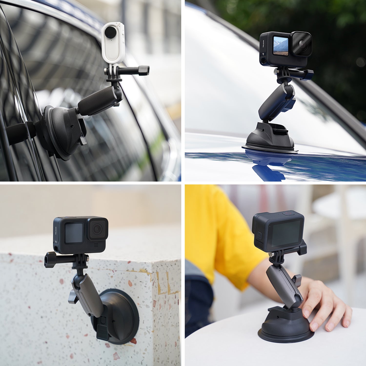 Soporte con Ventosa Aluminio Telesin para Cámaras de Acción