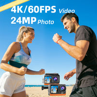 Cámara Acción 4K UltraHD 60fps 24MP con Pantalla Dual Touch