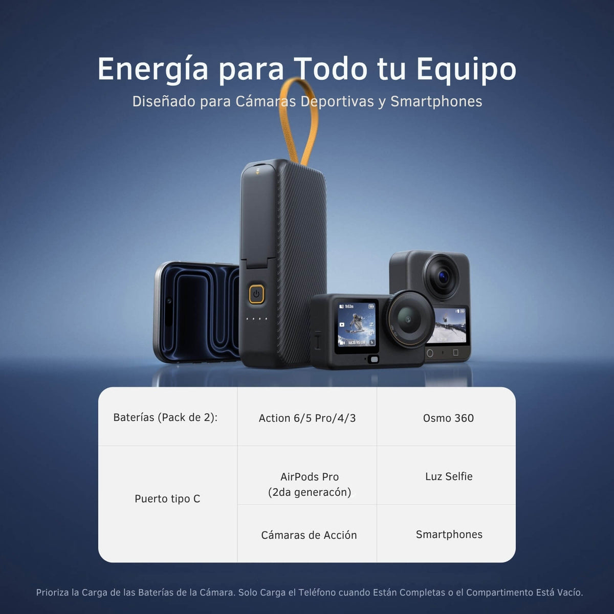 Power Bank Cargador DJI Osmo 360 6 5 4 3 10000mAh Telesin