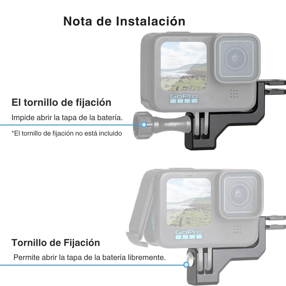 Adaptador Vertical de Aluminio para Go Pro