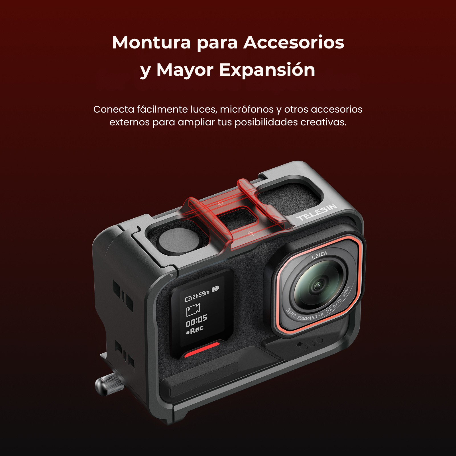 Jaula Aluminio Insta360 Ace - Ace pro - Ace Pro 2 Vertical