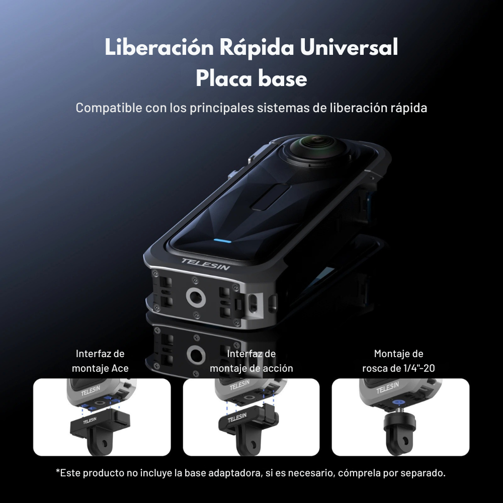 Jaula de Aluminio para Insta360 X5 + Protector - TELESIN