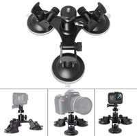 Ventosa Triple con Cabezal 360° para Cámaras Gopro y Otras