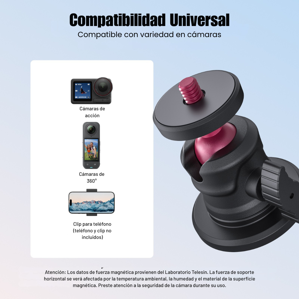 Soporte Magnético 360° para Cámaras Gopro Insta360 DJI Otras