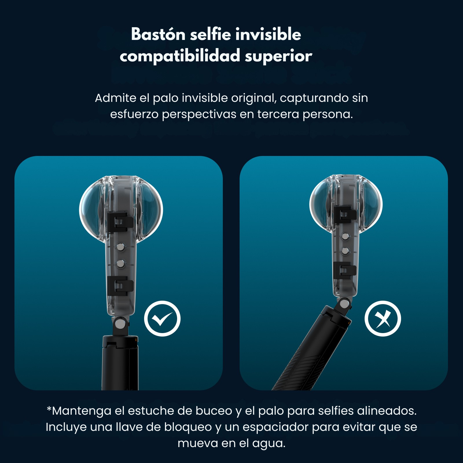 Carcasa Sumergible para Insta360 X4 50M Invisible - TELESIN