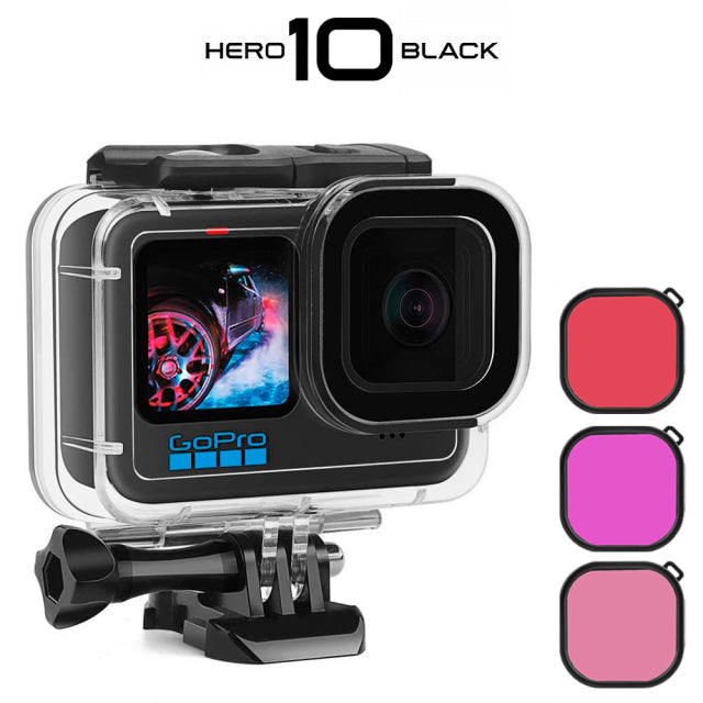 Carcasa Impermeable para GoPro Hero 11/10/9/12/13 + Kit de Filtros