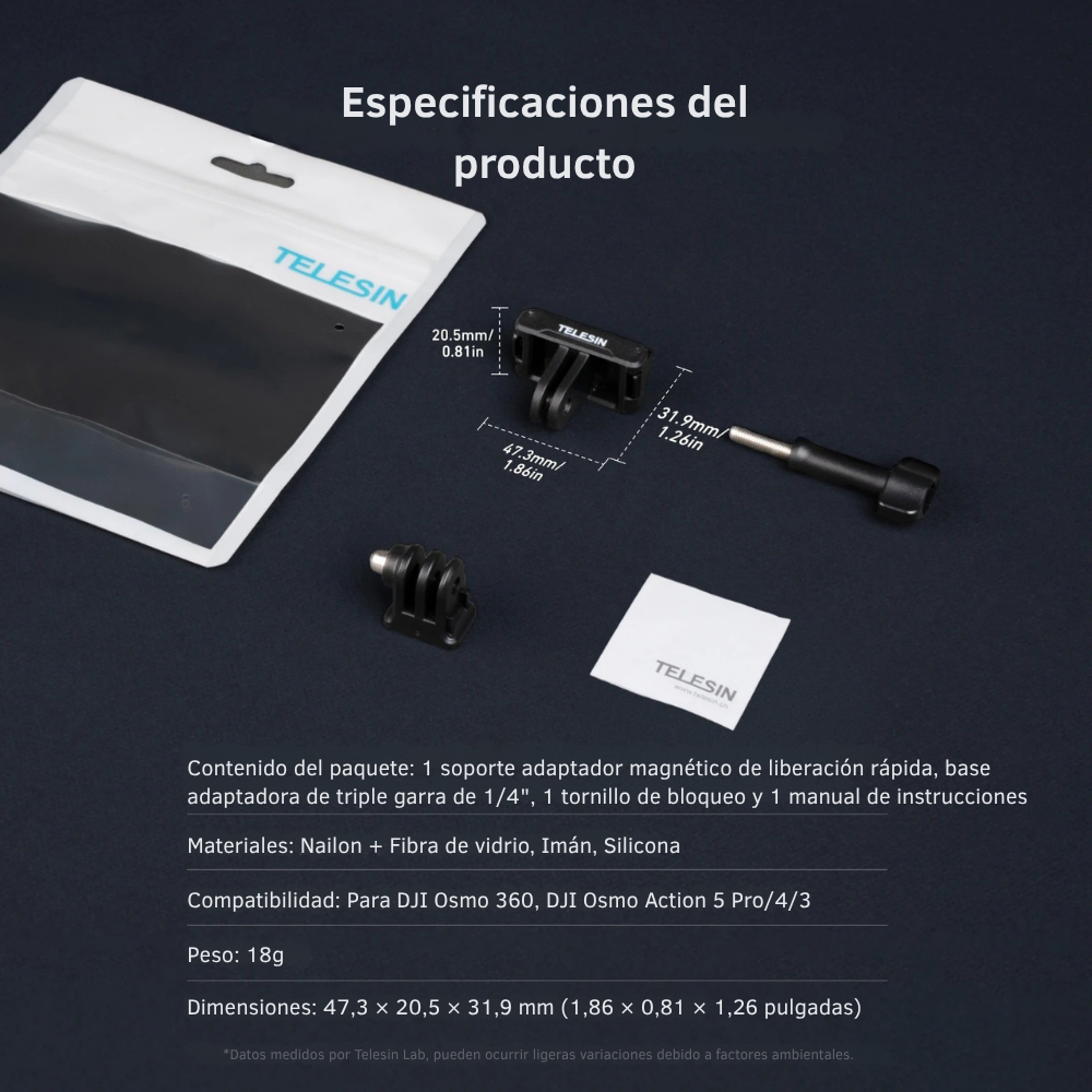 Adaptador Magnético Rápido para DJI Osmo 360 y Action 5 4 3