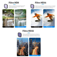 Pack 4 Filtros para GoPro Hero 13 CLP/ND64/32/16 - Telesin