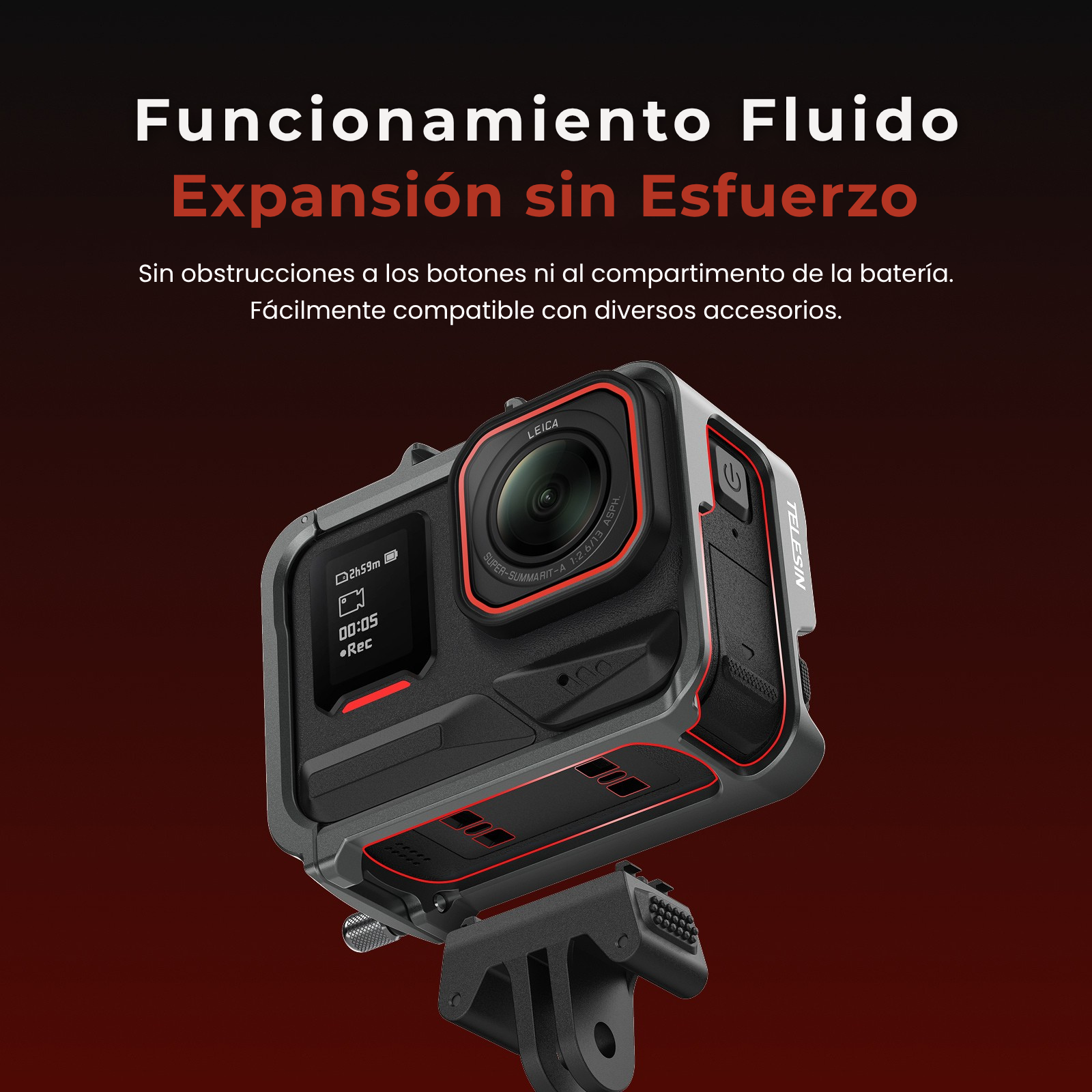 Jaula Aluminio Insta360 Ace - Ace pro - Ace Pro 2 Vertical