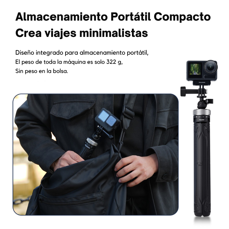Bastón Trípode Selfie Profesional 1.5M 360° para Cámaras