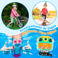 Cámara Deportiva Niños 1080P 12MP Sumergible