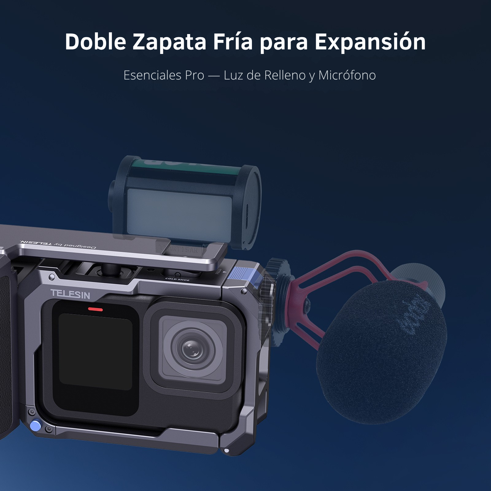 Grip + Jaula Aluminio Empuñadura para GoPro 9/10/11/12/13