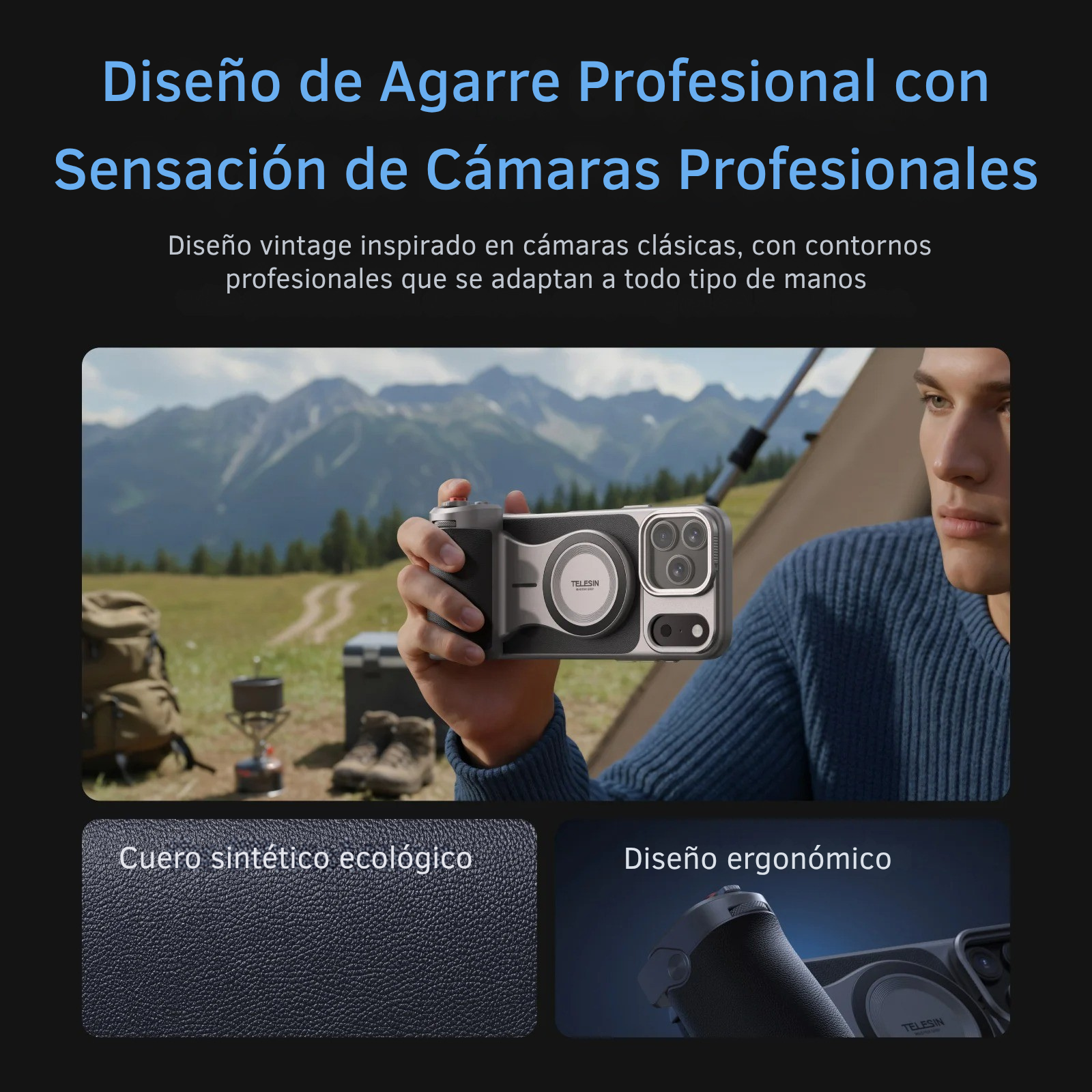 Master Grip Magsafe para iPhone 17 Pro y 17 PRO MAX con Carga Inalámbrica