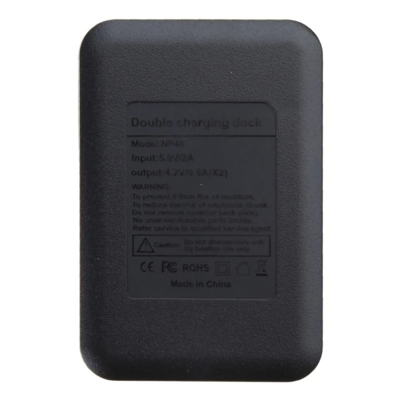 Cargador Doble para Batería NP-40 para Cámara Digital