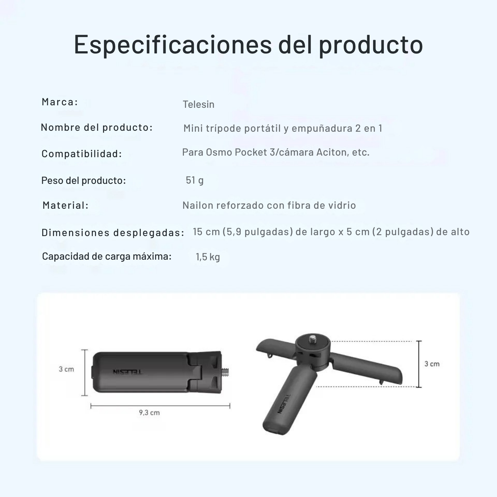 Mini Trípode Apertura Automática Portátil para Cámaras