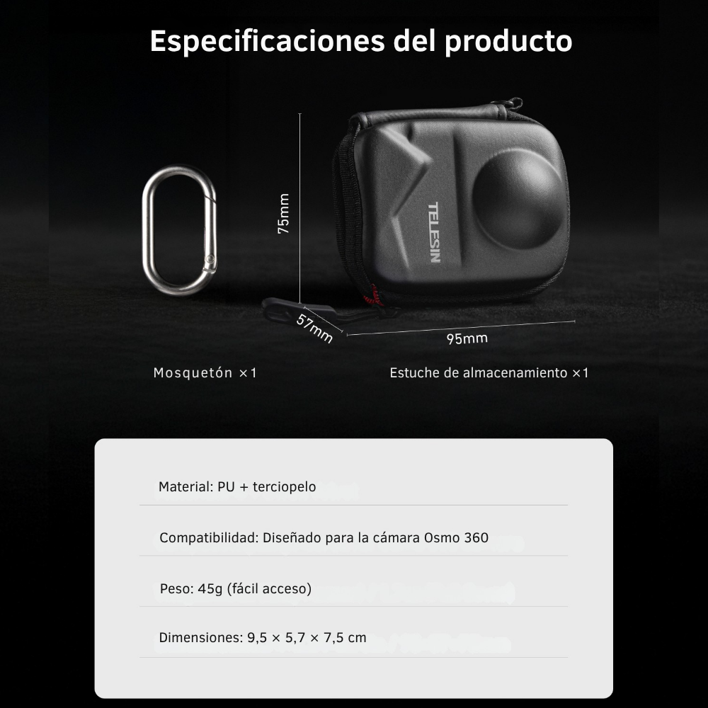 Estuche Protector para DJI OSMO 360 Gran Estilo - Telesin
