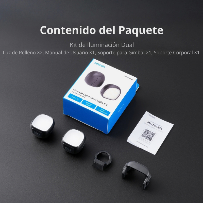 Luz LED Dual Magnética para DJI Pocket 4 / 4Pro - Telesin
