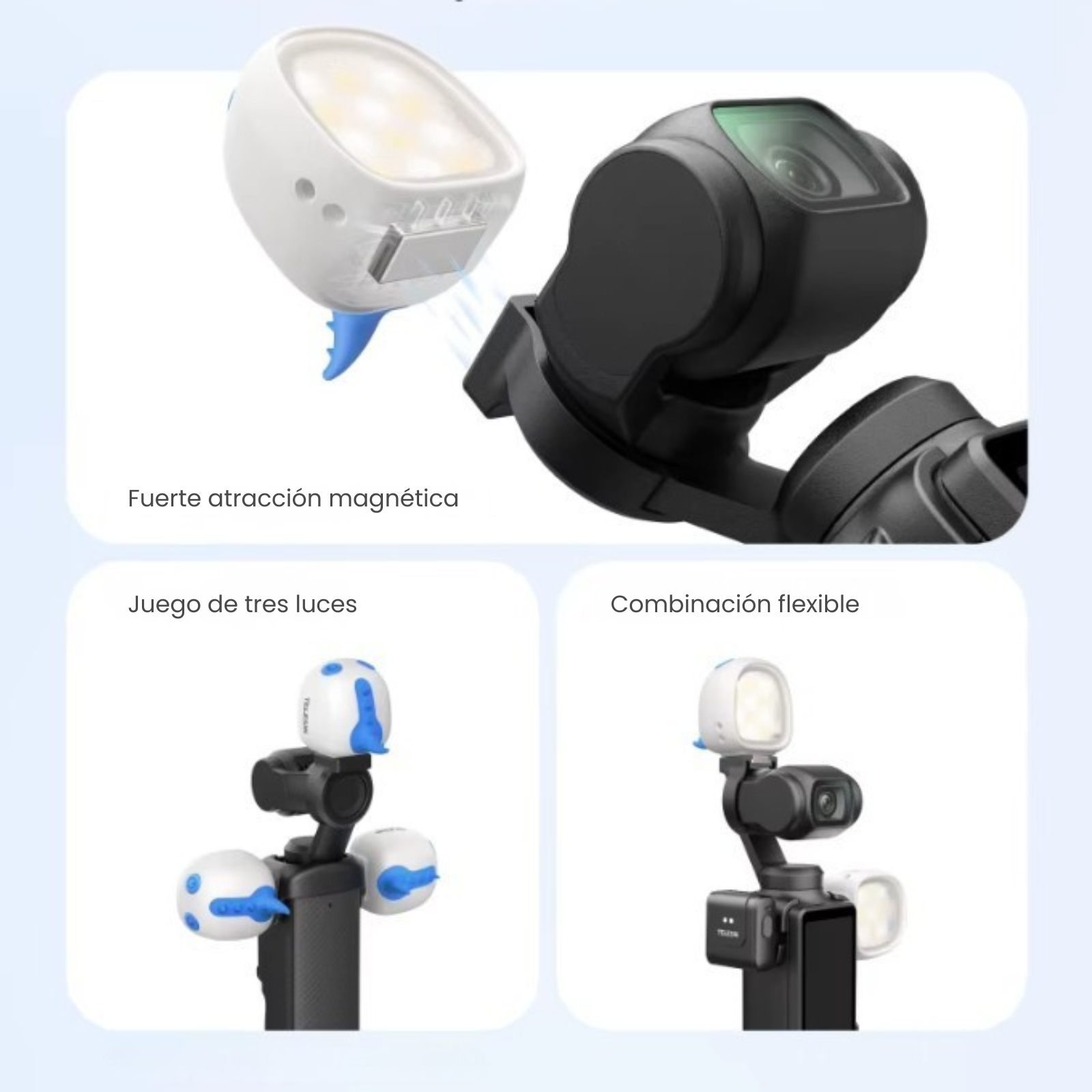 Mini Luz Monstruo LED para Cámara DJI Osmo Pocket 3 y 4