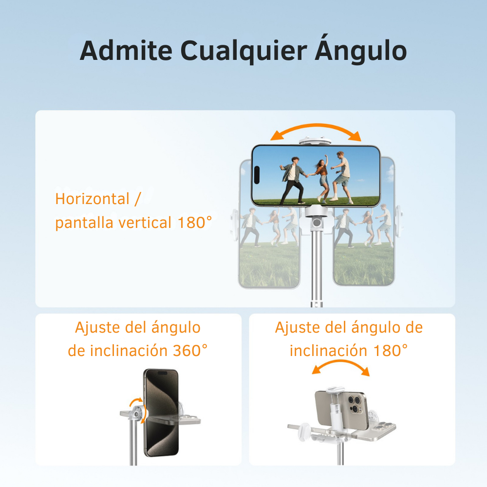 Selfie Stick 1.7m Trípode Apertura Automática Bluetooth