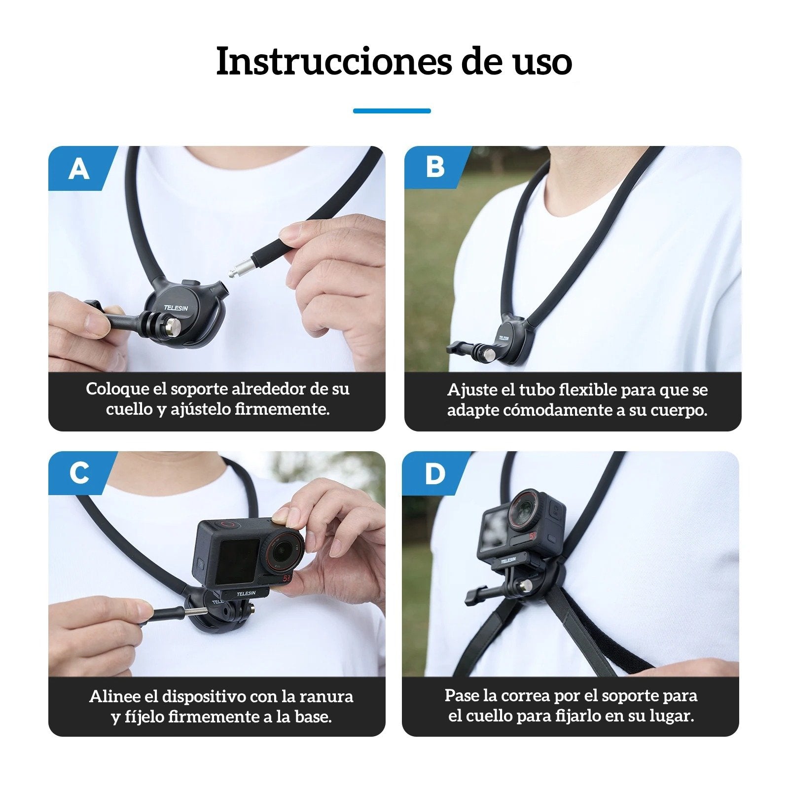 Soporte Cuello Magnético 2x1 para Smartphone y Camaras GoPro