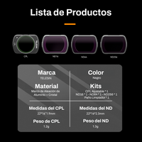 Kit de Filtros Magnéticos para DJI Osmo Pocket 3 - Telesin