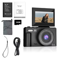 Cámara 5K Digital Fotografíca 75MP con Pantalla Giratoria