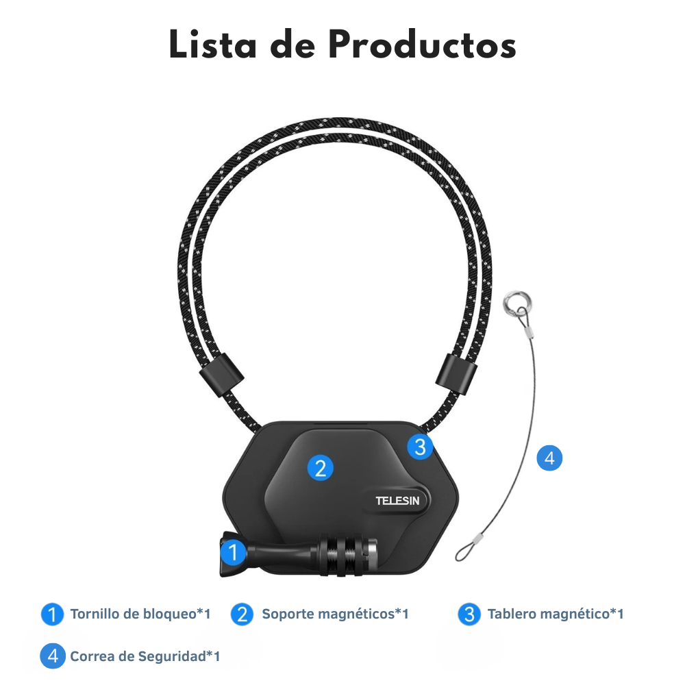 Soporte Mano libre de Cuello Magnético para Cámara Deportiva