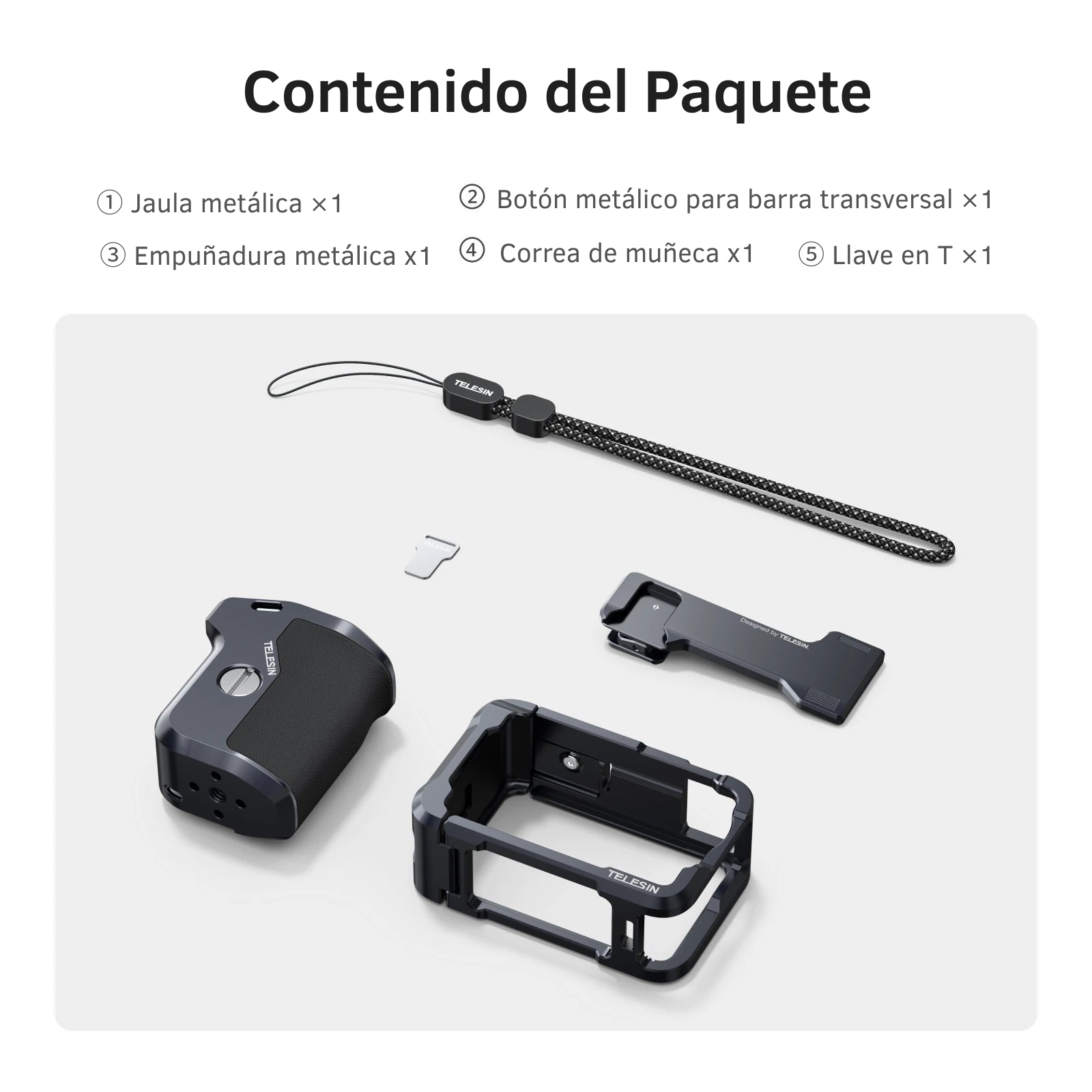 Kit Grip + Jaula Aluminio Empuñadura para DJI Osmo Action 6