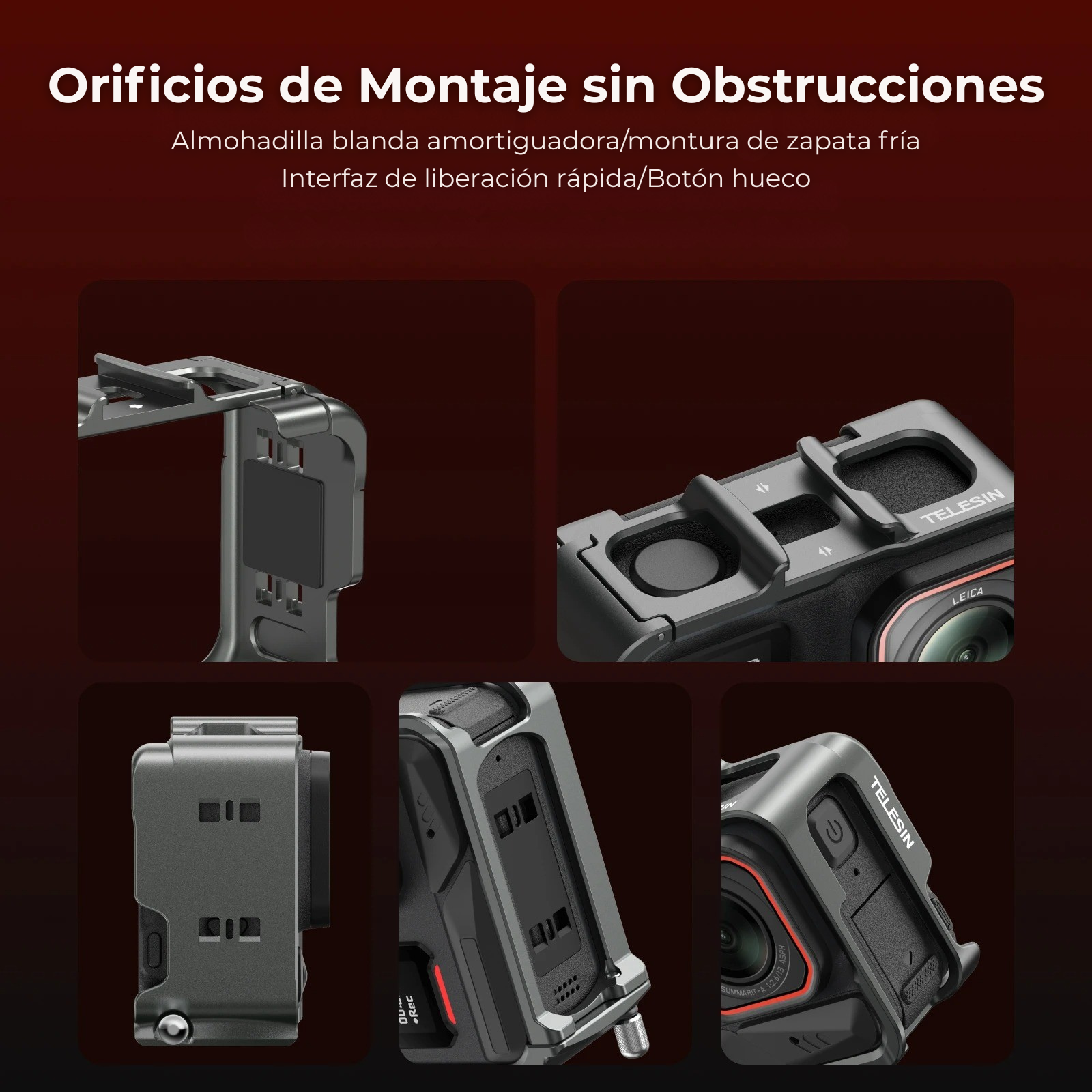 Jaula Aluminio Insta360 Ace - Ace pro - Ace Pro 2 Vertical