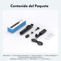 Bastón Selfie Trípode 120cm con Control para Cámara Teléfono