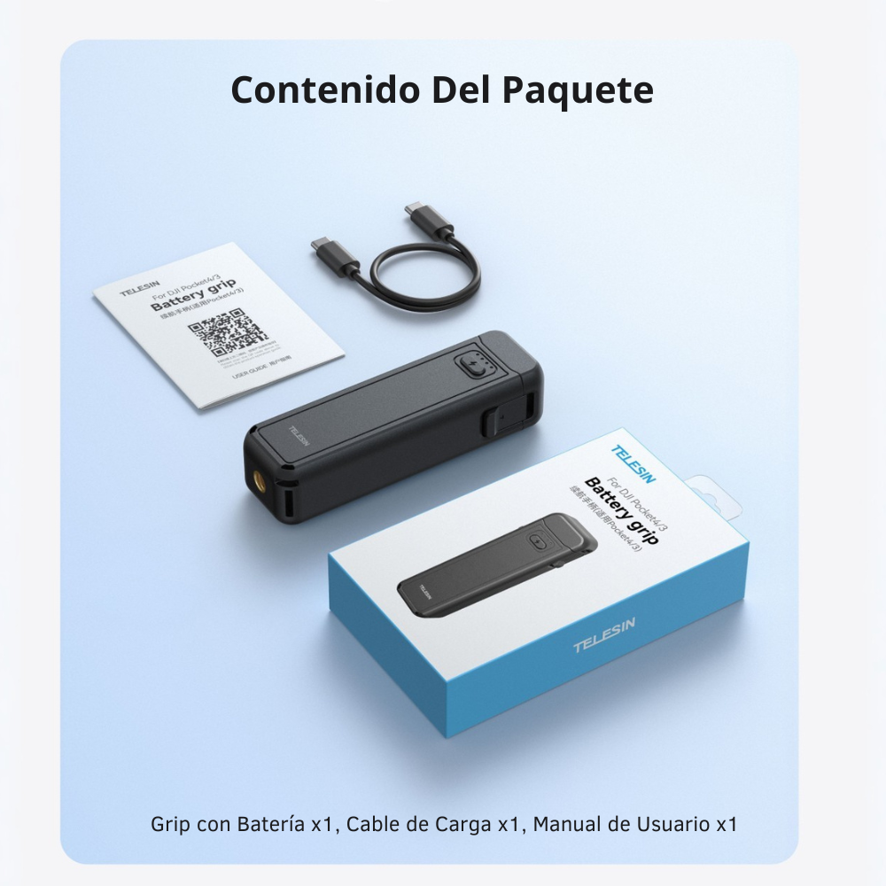 Grip Power Bank para DJI Osmo Pocket 3 4 5000mAh - Telesin