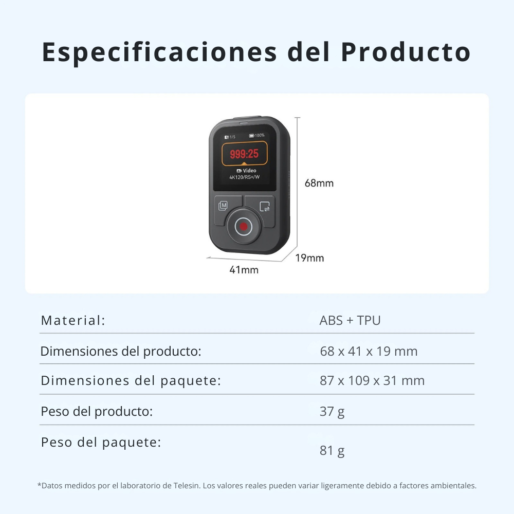 Control Bluetooth DJI Osmo Action 4 5 6 y Osmo 360 - Telesin