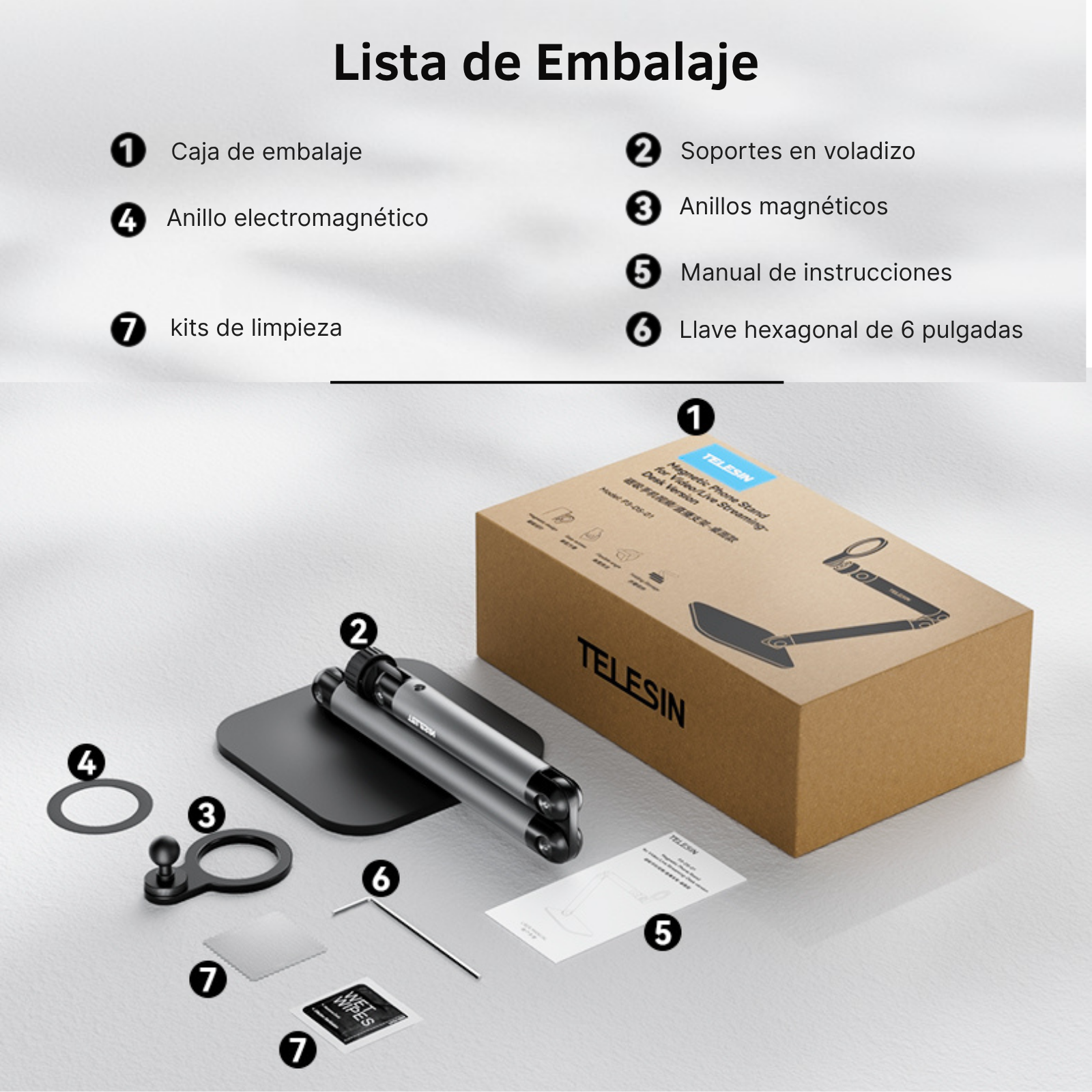 Soporte Mesa Magnético Pro para Celular Streaming Contenido