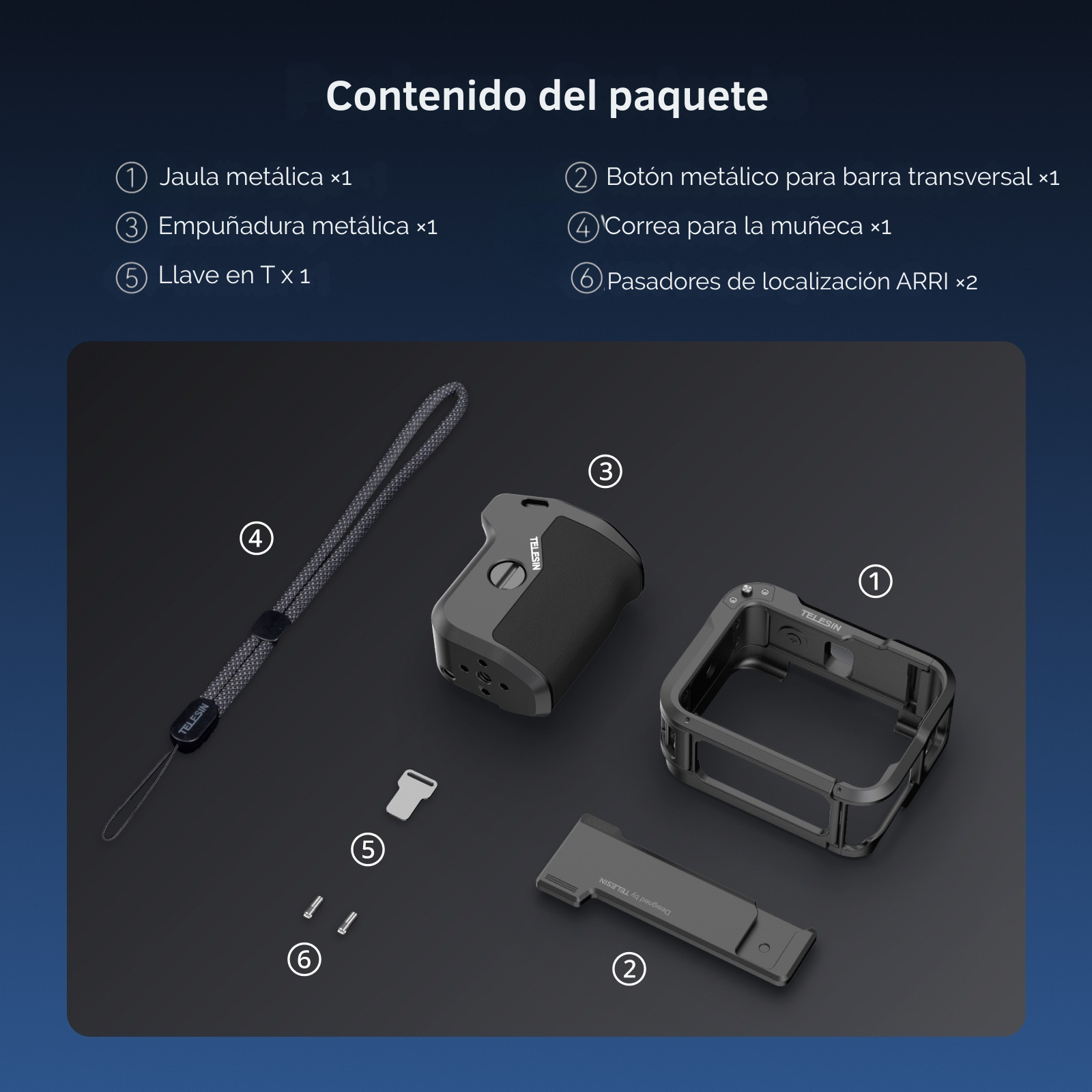 Kit Grip + Jaula Aluminio para Insta360 Ace Pro / Pro 2