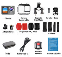 Cámara Acción Ausek 8K 50MP UltraHD Deportiva con Accesorios